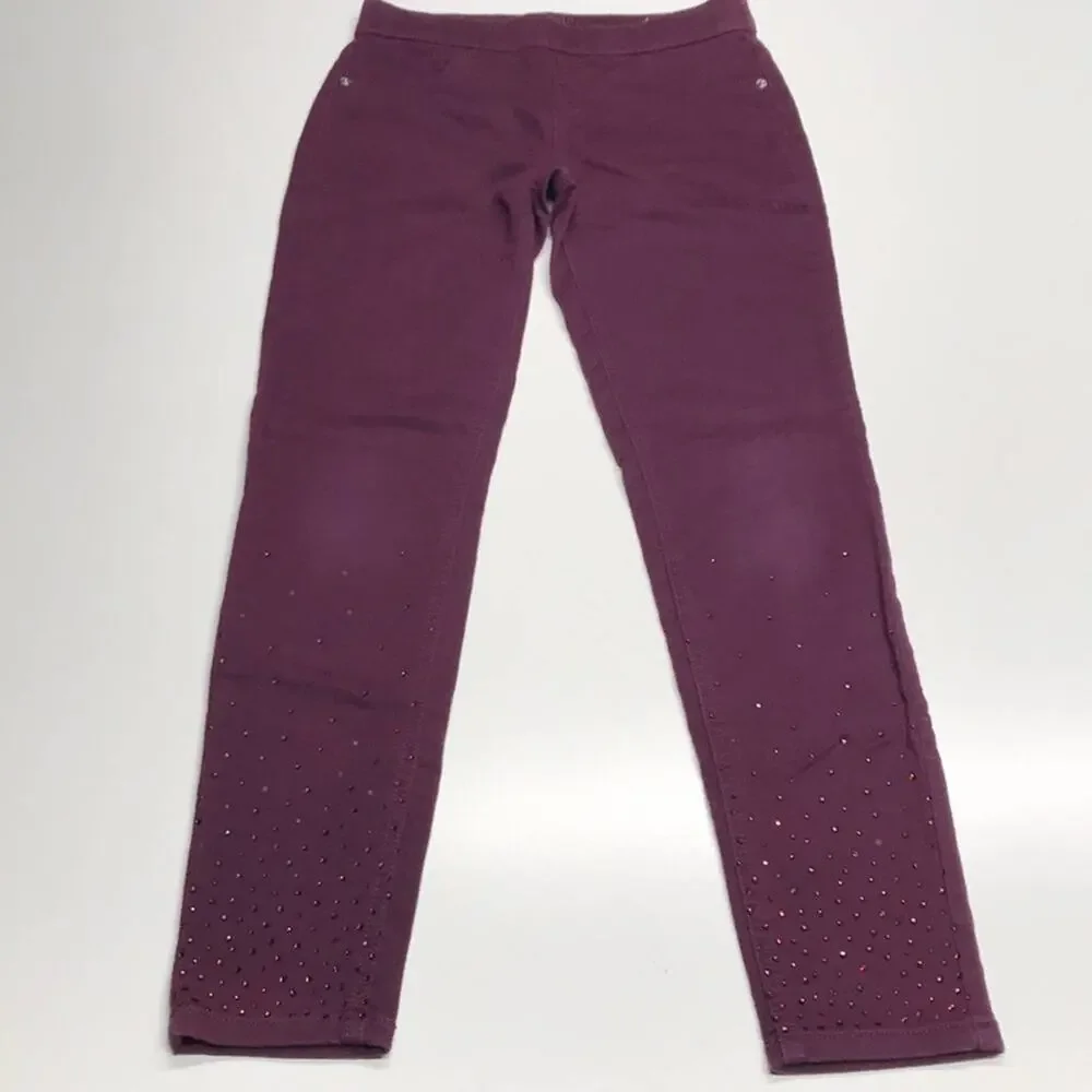 JUSTICE Girls Size 14 Bejeweled Mid Rise Leggings